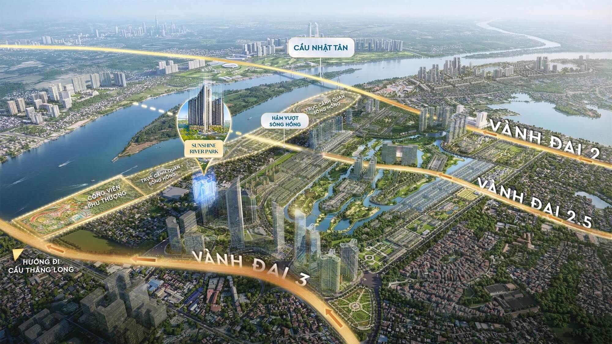 vị trí dự án sunshine river park ciputra