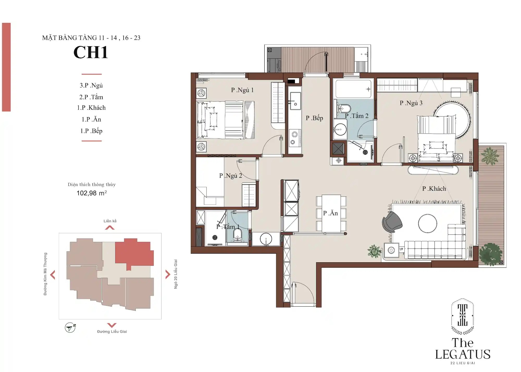 thiết kế căn hộ the legatus 22 liễu giai